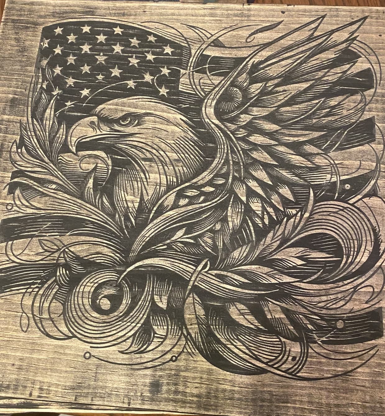 Bald Eagle and the American Flag